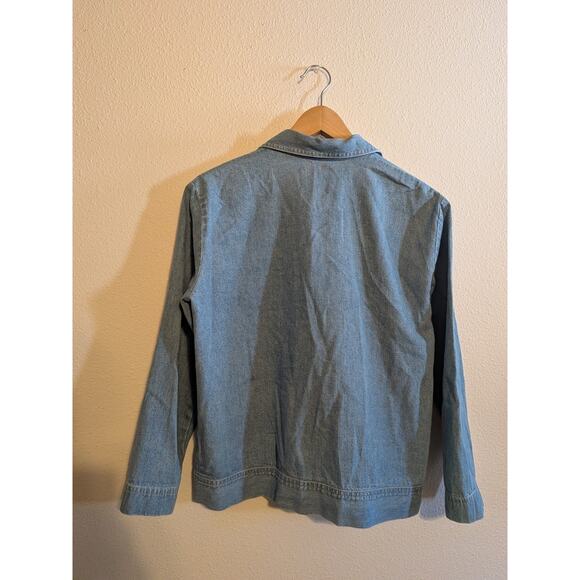 Vintage gw Daisy embroidery denim button down shirt with pockets size small - Picture 6 of 6